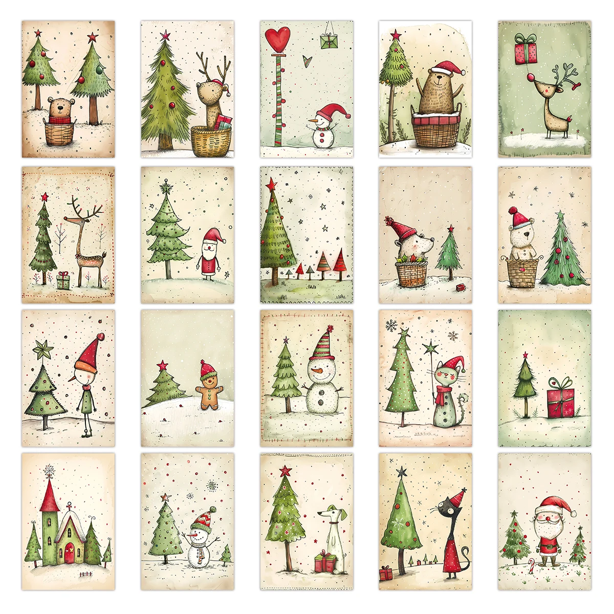 

Рождественские декоративные наклейки-открытки