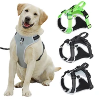 large dog harness adjustable safety safety chest strap reflective dogs vest walking lead french bulldog pet training supplies
