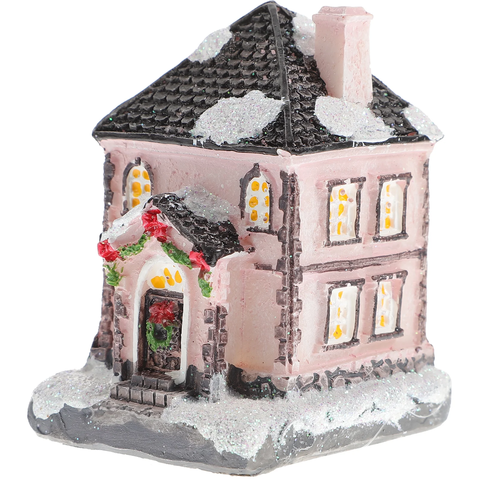 

Christmas Party Decoration Resin Glow Small House Micro Landscape Decorations Gifts Halloween Luminous Xmas Villa