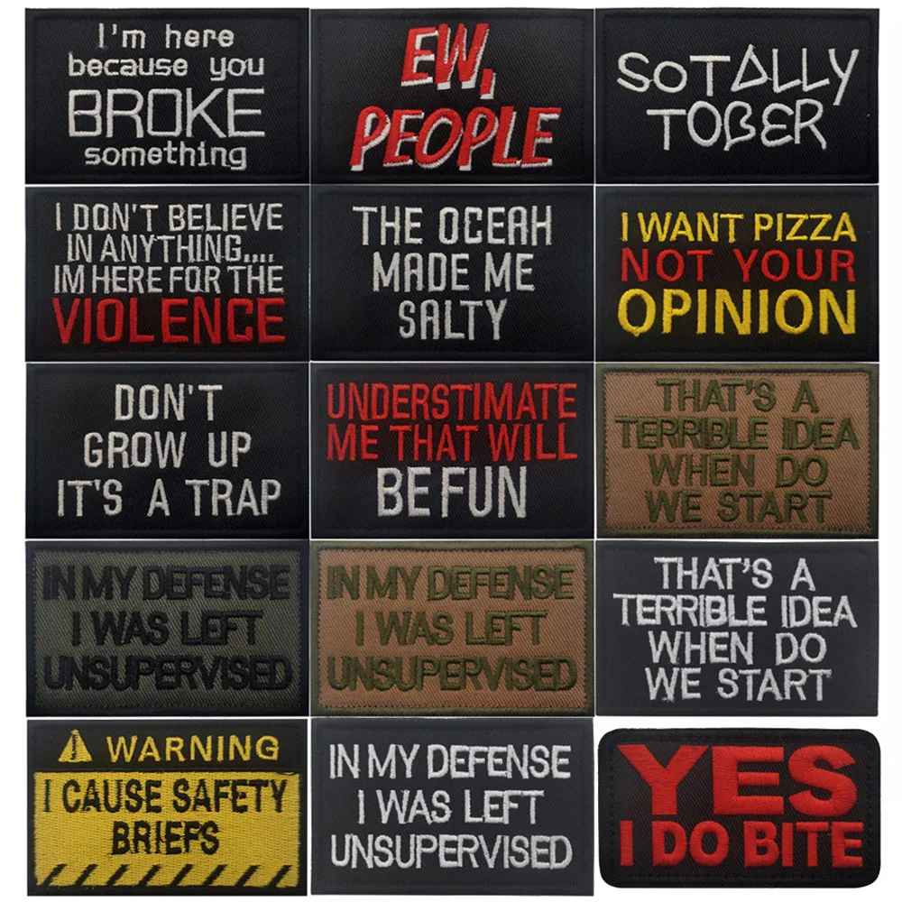 

Inspirational Colored Letters Embroidery Cloth Hook Loop Patch Backpack Tactical Morale Badge Applique for Jacket Jeans Bag