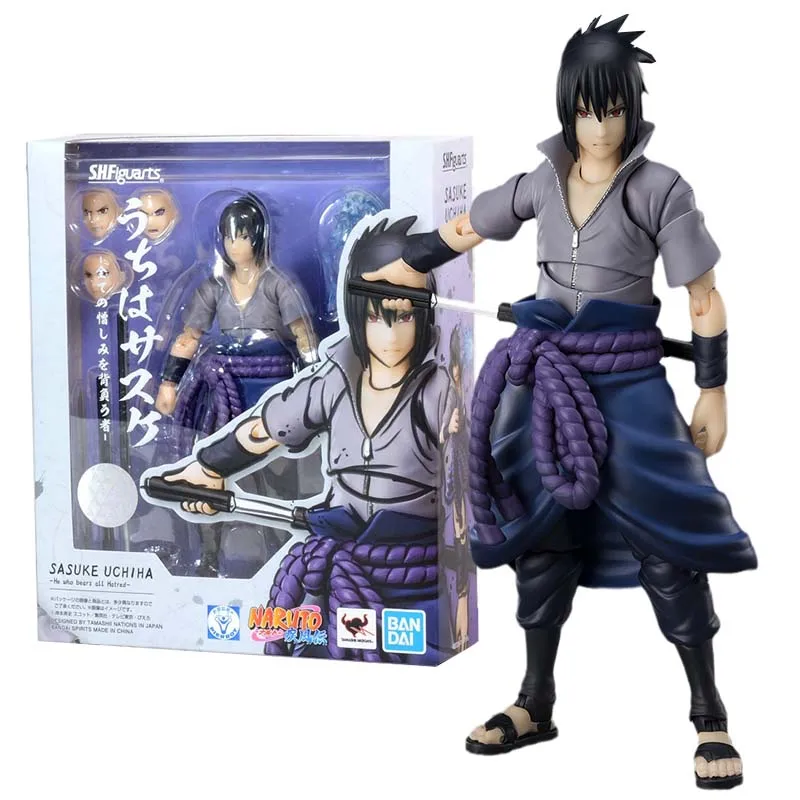 

Bandai Figure Naruto Anime Figures SHF Sasuke Uchiha He Who Bears All Hatred Collection Model Action Figure Toys For Boys