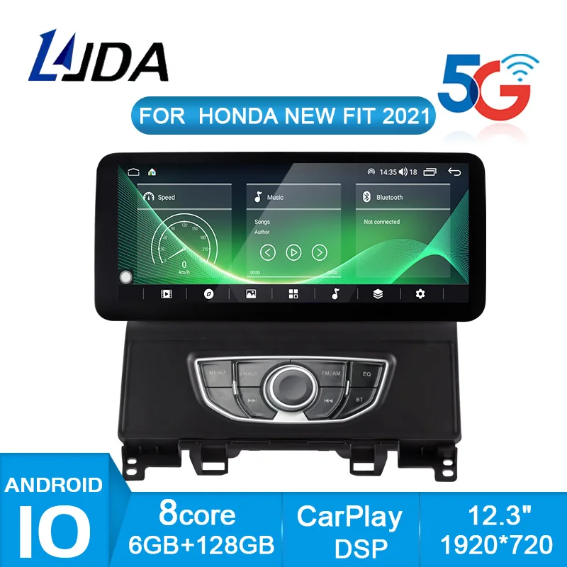 

1920*720, 12,3 дюймовый GPS-навигатор, Android 10, автомобильный мультимедийный плеер, GPS стерео для Honda Fit 2021, автомобильное радио, DSP стандартная сеть