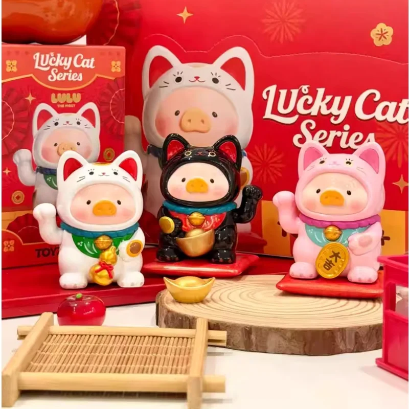 Фото Оригинальная серия Blind Box Toyzeroplus Lulu Pig Lucky Cat: Фигурки-сюрпризы Lulu Pig, коллекционные куклы-модели, подарок, игрушка №2