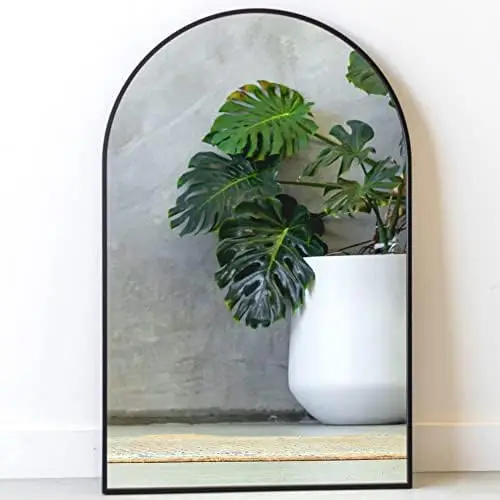 

Зеркало с аркой, 33x21 дюйм, черное зеркало с аркой для ванной комнаты, идеально подходит для прихожей, мантикового зеркала, гардеробного зеркала f