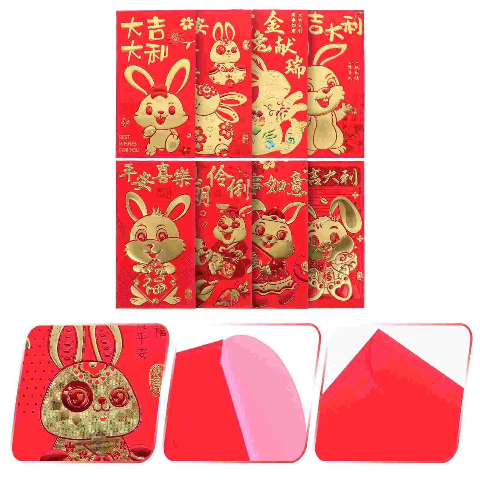 

48Pcs Delicate Gift New Year Packet Zodiac Red Packet 2023 Red Envelopes Zodiac Red Envelopes for Decorate Home Children