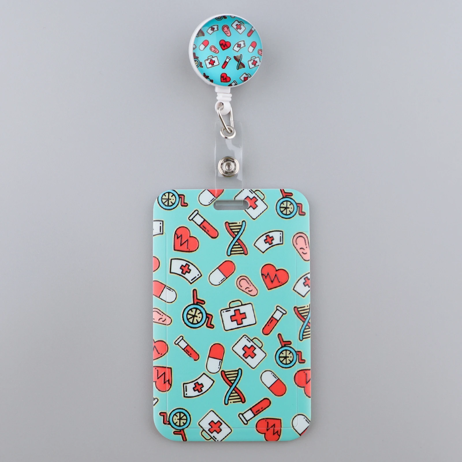 YQ1063 брелок для анатомии серого цвета легко выдвигающийся бейдж медсестер