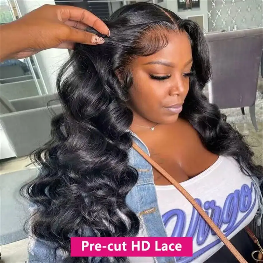 Парик из натуральных волос 4x4 готовый к ношению волнистый безклеевой парик