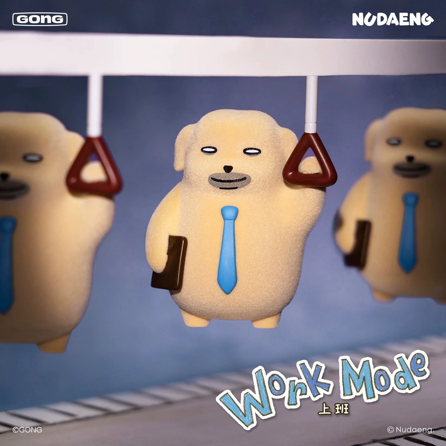Фото Оригинальная фигурка-сюрприз Nudaeng Dog Dandandand Series с полным флокированием, уродливо-милый офисный работник, мини-фигурка собаки для поднятия настроения №5