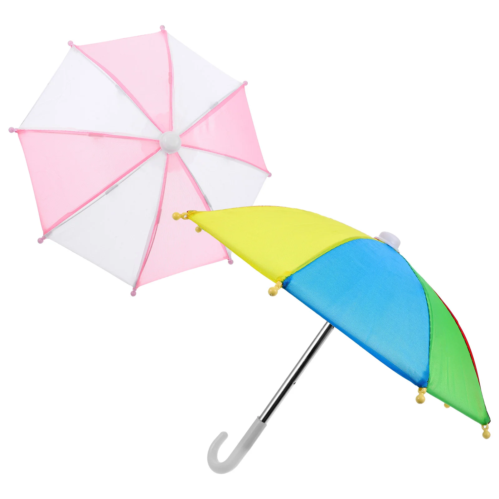 

2pcs Mini Umbrella Adjustable Miniature Umbrella Sunny Rainy Umbrella Model