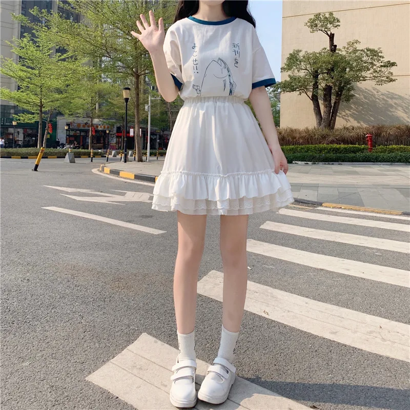 Женская плиссированная мини-юбка с оборками Готическая кружевная черная высокой