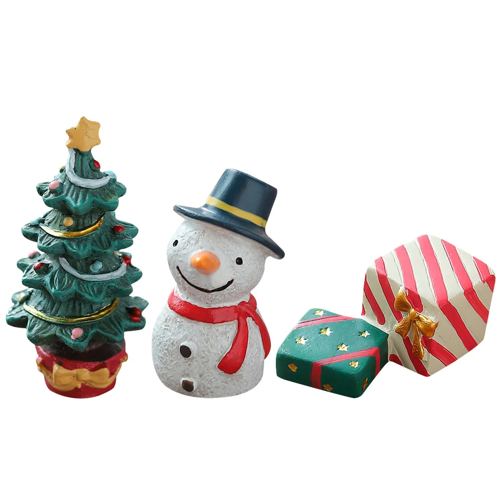

Mini Miniature Snowman Figure Figurine Xmas Multi Accessory Miniatures Landscaping Tabletop Decorative Adorable Garden Tree