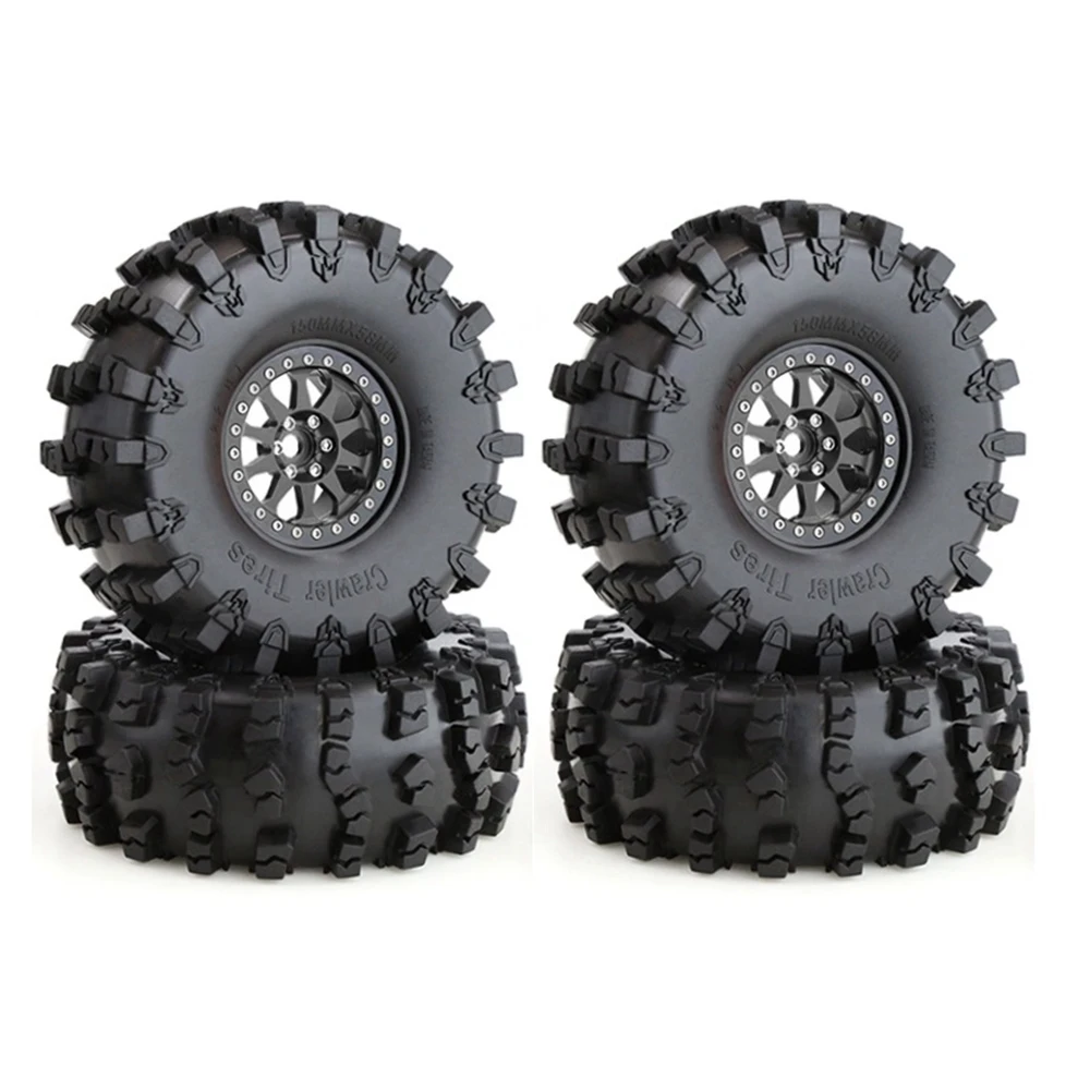 

4PCS 150mm Metal 2.2 Beadlock Wheel Rim Tire Set for 1/10 RC Crawler Car Axial SCX10 Wraith Capra Traxxas TRX4 D90 2