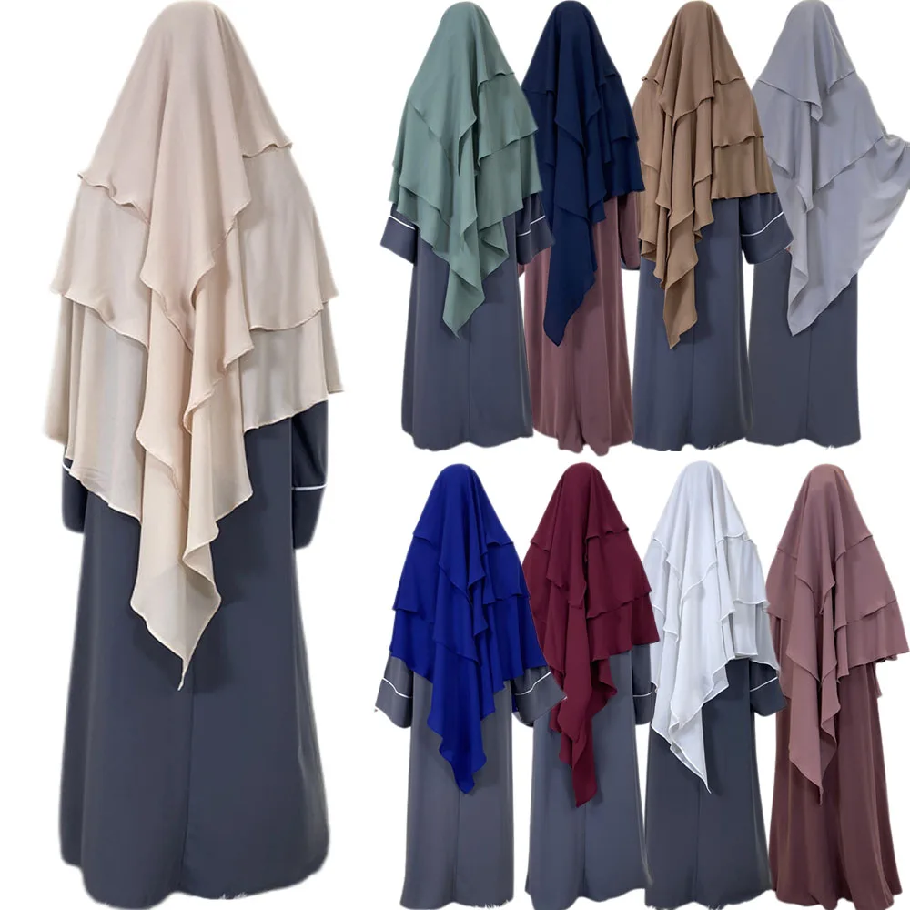 

Islamic Clothing Women Muslim Plain Long Khimar Hijab Scarf Headcover Eid Prayer Garment Headdress Dubai Saudi Turkey Indonesia