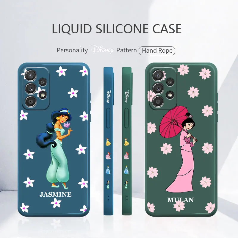 

Disney Princess Mulan Jasmine Lovely Fashion Cell Soft Liquid Funda Case for Samsung Galaxy A52 A12 A51 A32 A71 4G 5G A21s