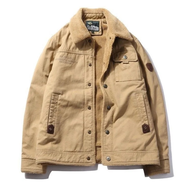 Imitated Lamb Wool Short Padded Jacket Men's Thickened Plus Velvet Large Size Fur Collar Loose Padded Jacket Winter Coat