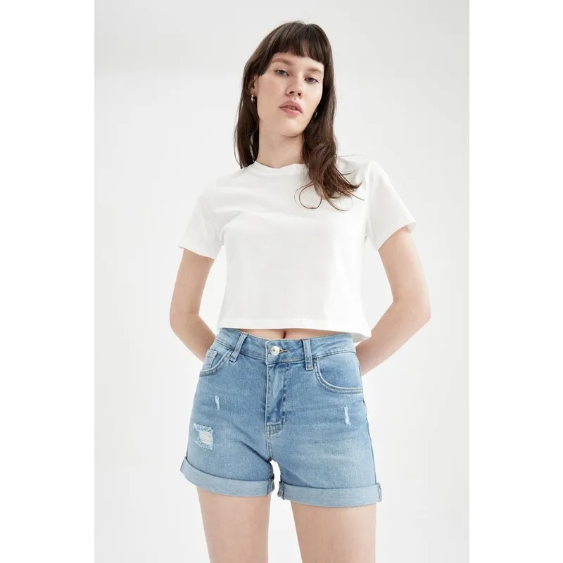 

Regular Fit Crop Short Sleeve T-Shirt T Shirt Y2K Top Nostalgic Summer Women T-Shirt Anime Bluz