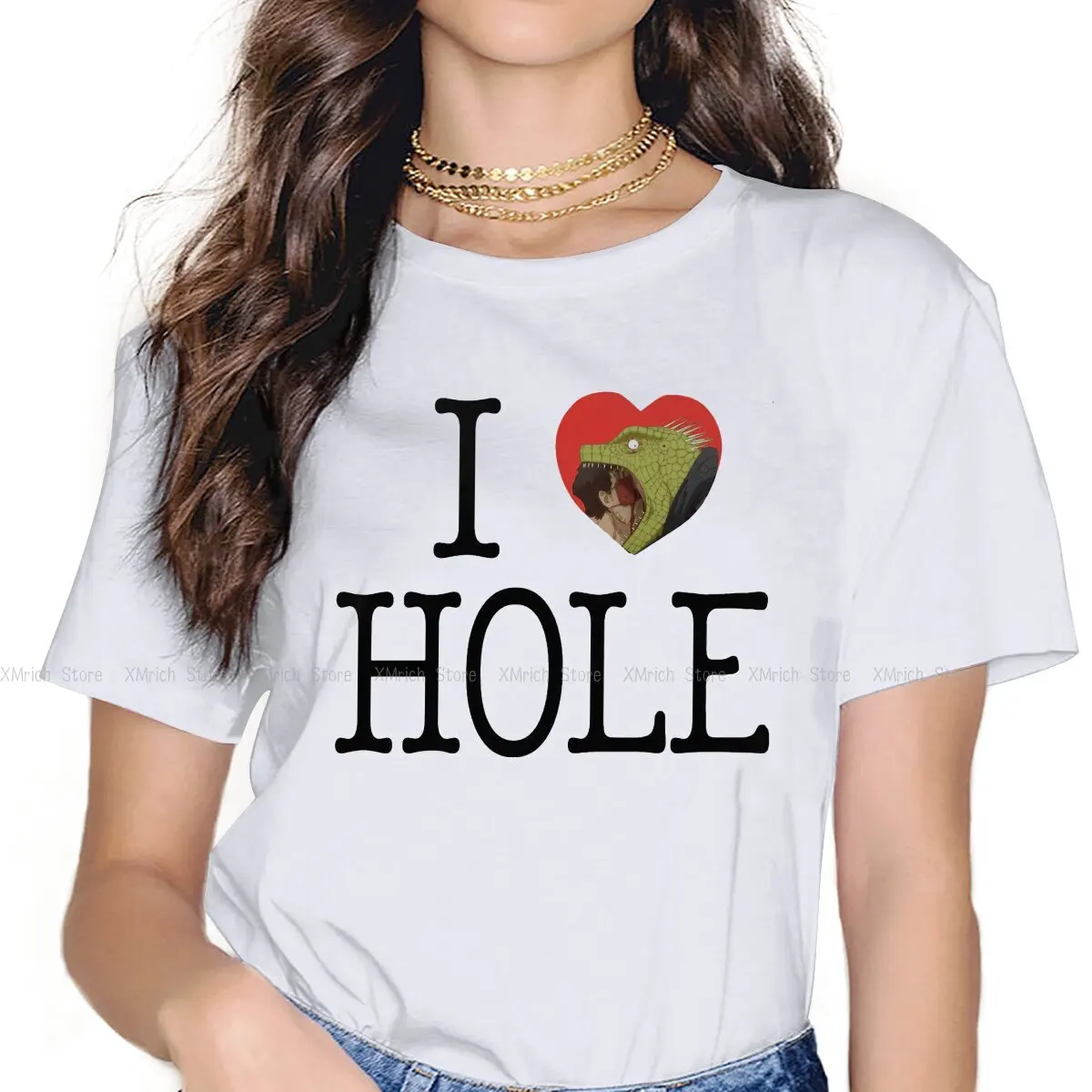 Женские рубашки с дырками и надписью I Love Hole |