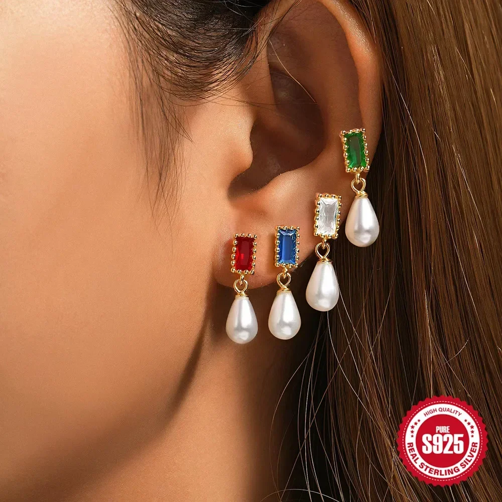 ESO стерлингового серебра 925 пробы простые темпераментные серьги-гвоздики с