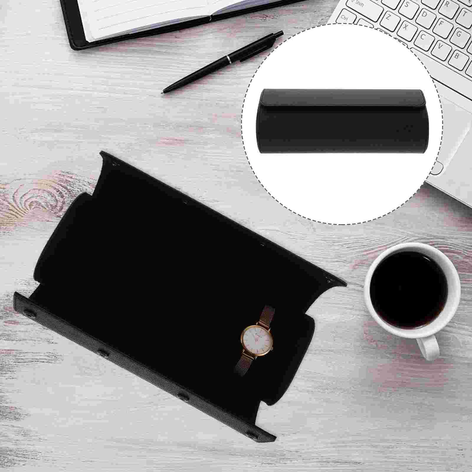 Travel Jewelry Boxes Women Case Elegance Watch Necklace Roll Press Set Back Closer Stand