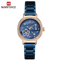 naviforce luxury ladies watches casual fashion with diamonds date display waterproof stainless steel strap women creative watch