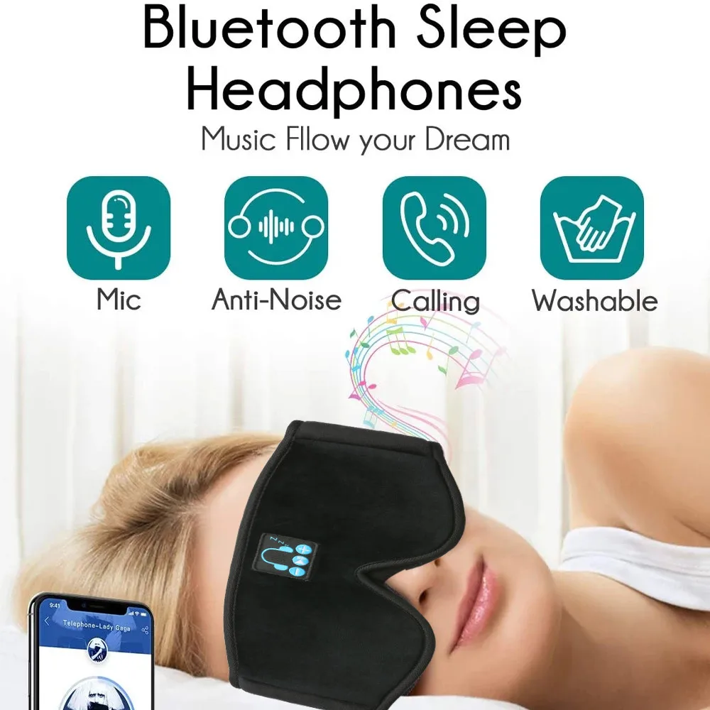 

3D беспроводные наушники Bluetooth маска для сна стерео музыкальные наушники TWS наушники для смартфона шумоподавление Гарнитура спортивная повя...