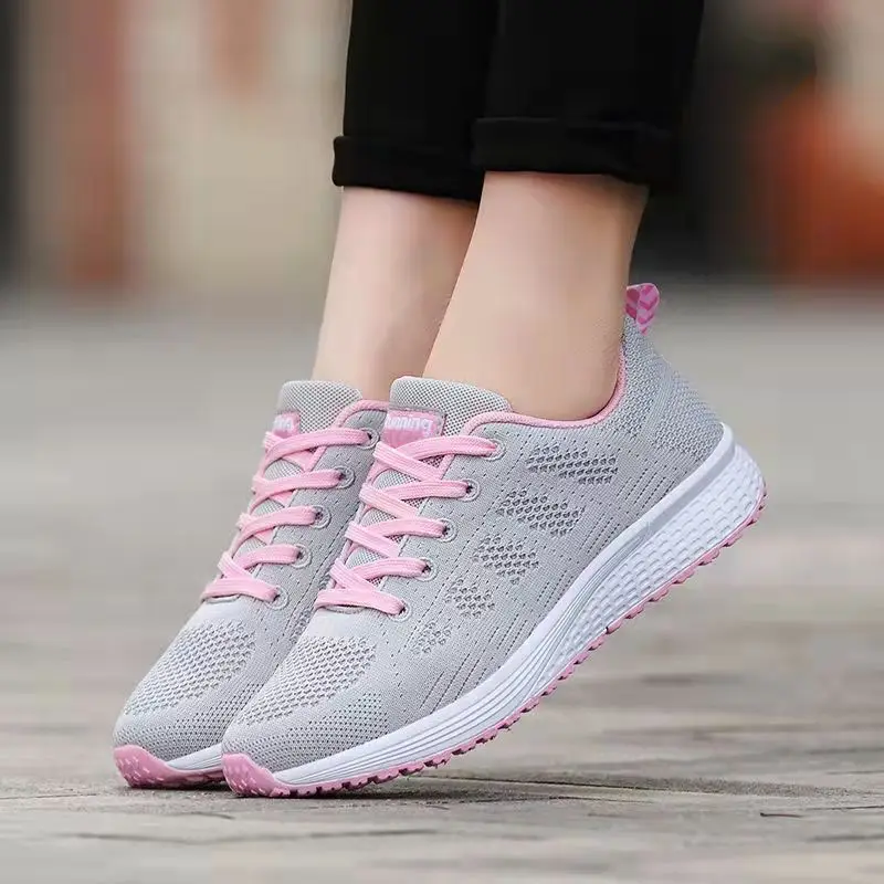 

Кроссовки женские спортивные, дышащие сетчатые, для ходьбы, плоская подошва, повседневная обувь для тенниса