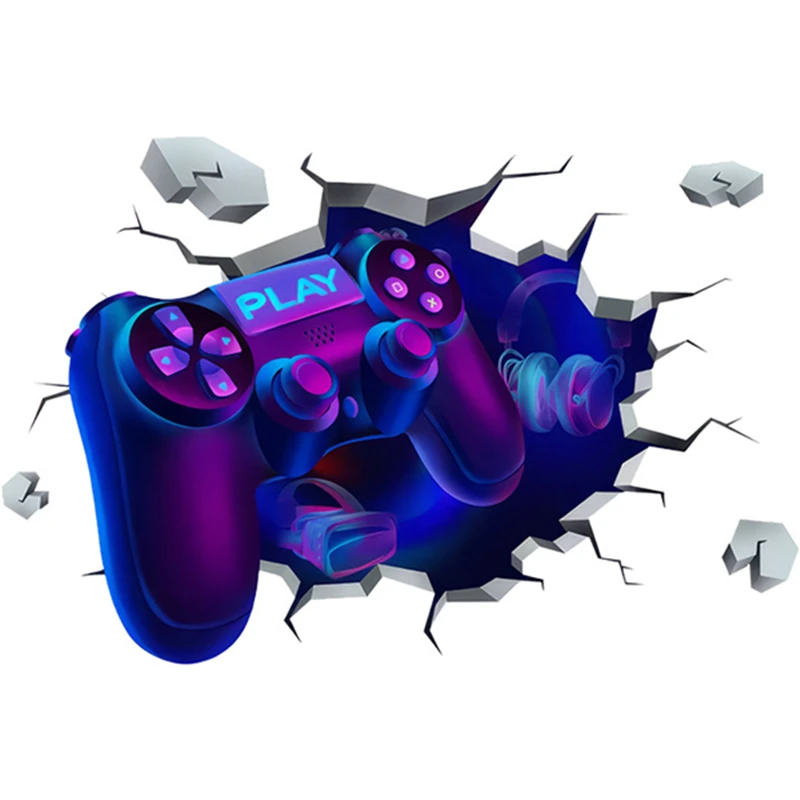 Светящееся голубое небо 3D игровая консоль настенное искусство креативные