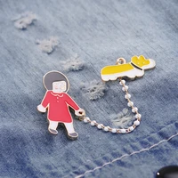new fashion girls brooch jewelry accessories student balloon brooch chain set creative alloy clothing backpack pin popular gift