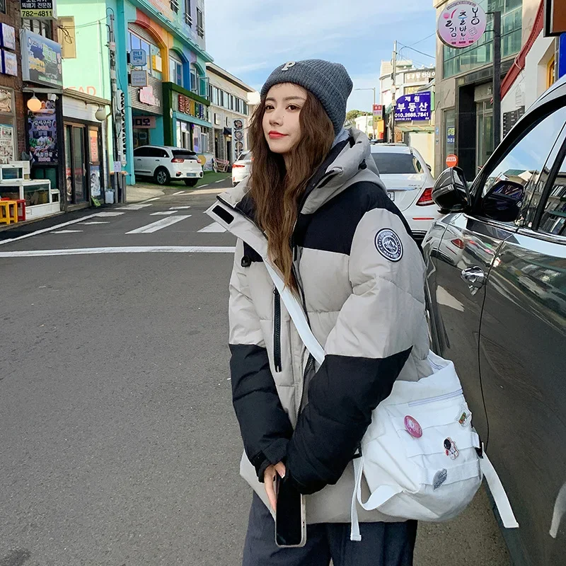 Женская зимняя куртка с капюшоном черная теплая парка повседневная