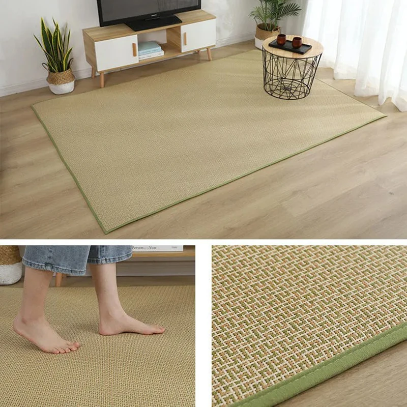 

Summer Cool Bamboo Rattan Tatami Carpets Crib Sleeping Mat Kit Single Double Folding Sheet Bed Protection Pad Kid Play Tapete