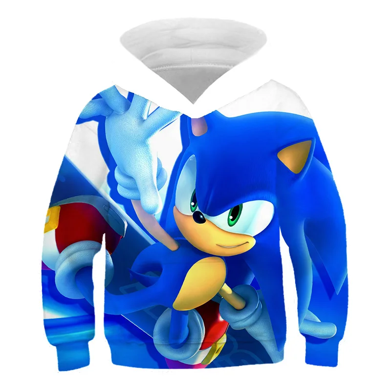 

New Kids Sonic Cartoon Hoodie 3D Printing Boys Girls Sweatshirts Hooded Kids Fashion Pullover Clothes 2 3 4 5 6 7 8 9-14 Years