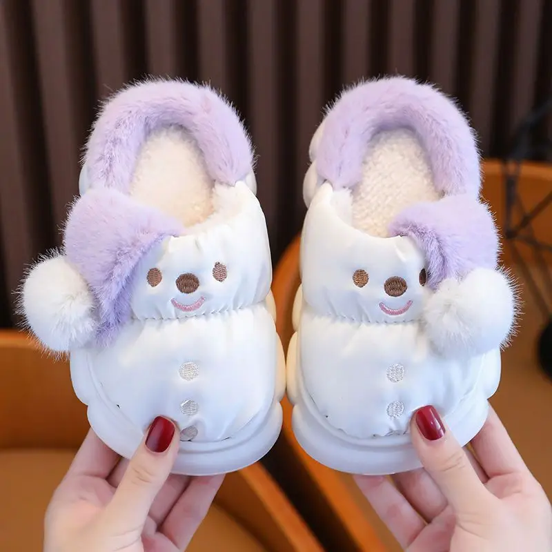 Snowman Plush Novelty Slippers For Children Adults Waterproof Indoor Shoes Christmas Xmas Gifts Mother Kids Girls Boys Slippers
