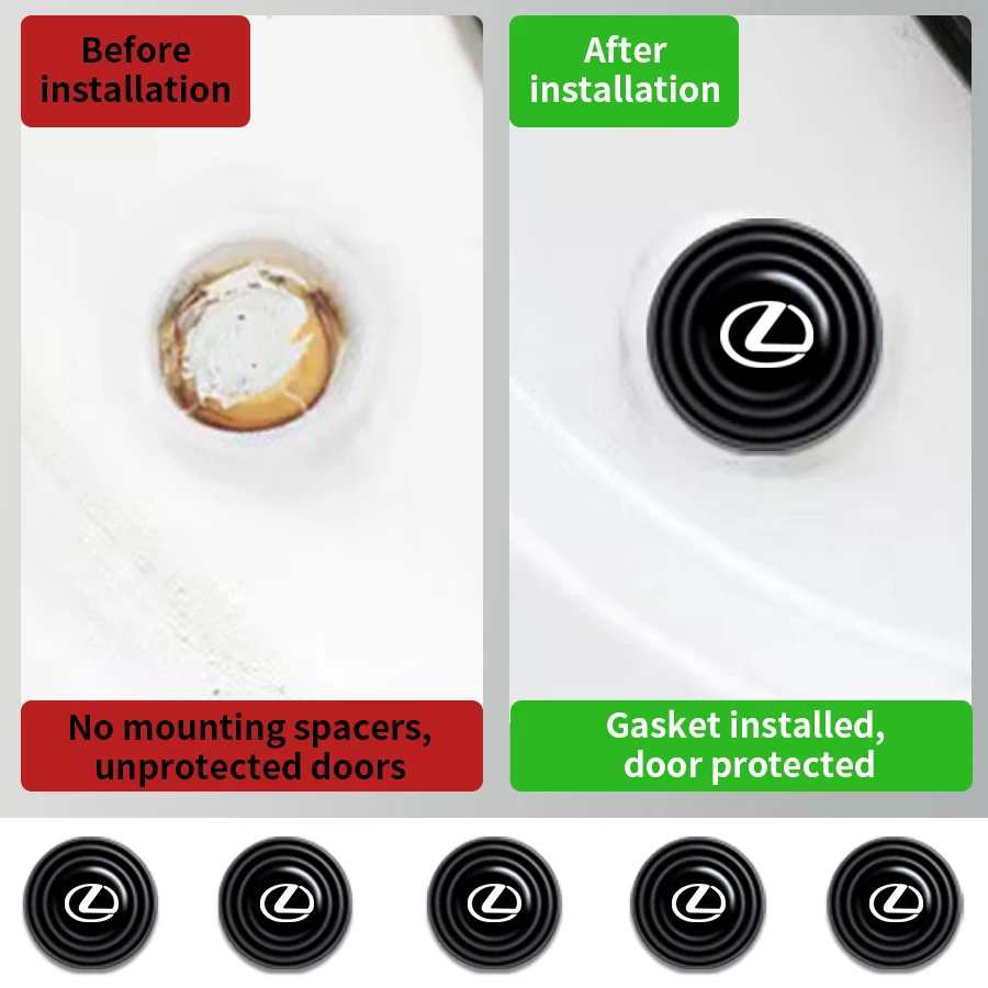 

Automotive Shock Absorbing Gasket General Thickening Buffer Protective Silicone Gasket For Lexus CT200h F Sport ES LS IS GS LC