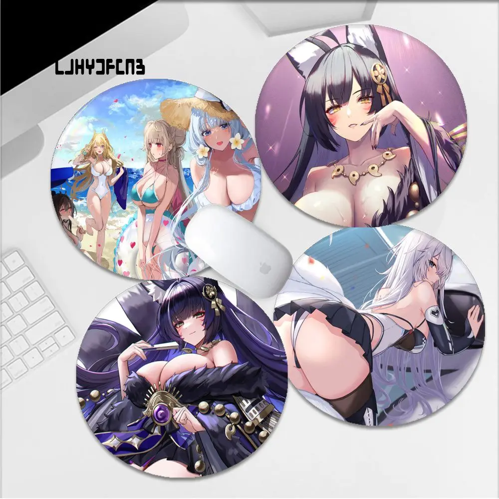 

Azur Lane 22x22cm Round Office Student Gaming Thickened Writing Pad Non-slip Cushion Mouse Pad For PC Mouse Carpet