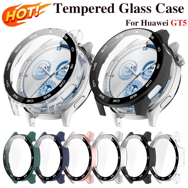 ПК + чехол из закаленного стекла для Huawei Watch GT5 46 мм 41 полная защитная пленка экрана