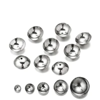 50pc stainless steel round bead caps 3 4 5 6 8mm silver diy for diy jewelry making bracelet findings hollow caps accessories
