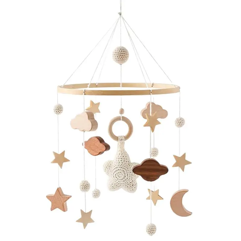 

Baby Crib Mobile Nursery Mobile Crib Bed Bell Infant Room Decoration Toy Clouds Baby Ceiling Wind Chimes For Toddlers Girls & Bo