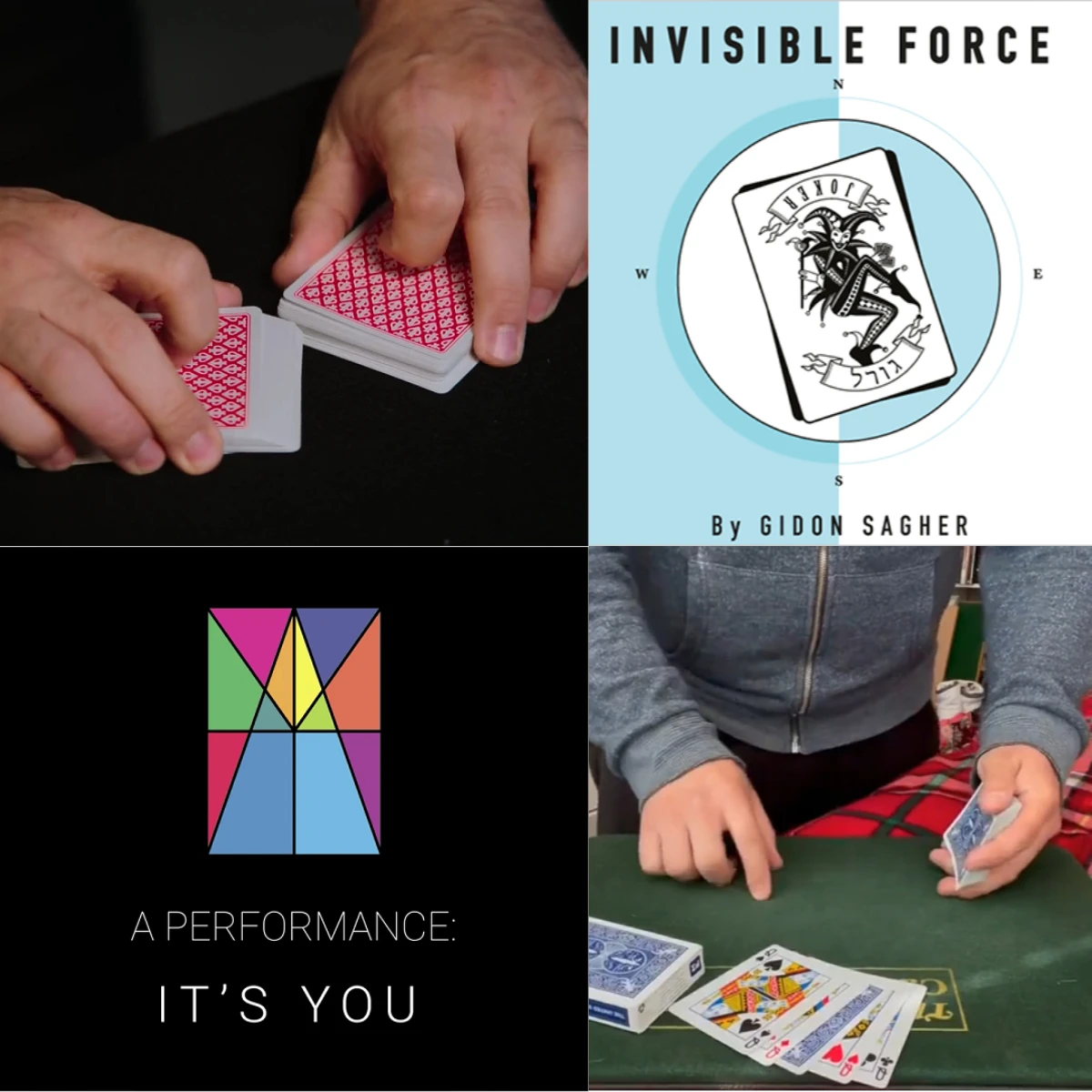 

Intro to Card Handling by Asi Wind，Invisible Force by Gidon Sagher，It's You by Benjamin Earl，Kickback Bonanza by Daniel Chard