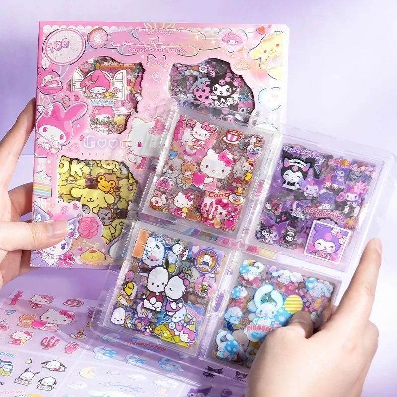 Набор стикеров Hello Kitty Sanrio из 100 предметов водостойкие стикеры в стиле коричного