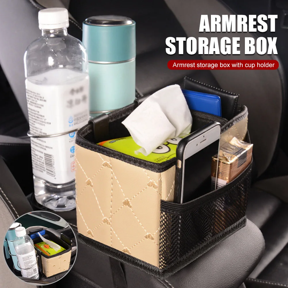 

Multi-function Car Armrest Storage Box Car Interior Stowing Tidying Accessories For Phone Tissue Water Cup Drink Holder