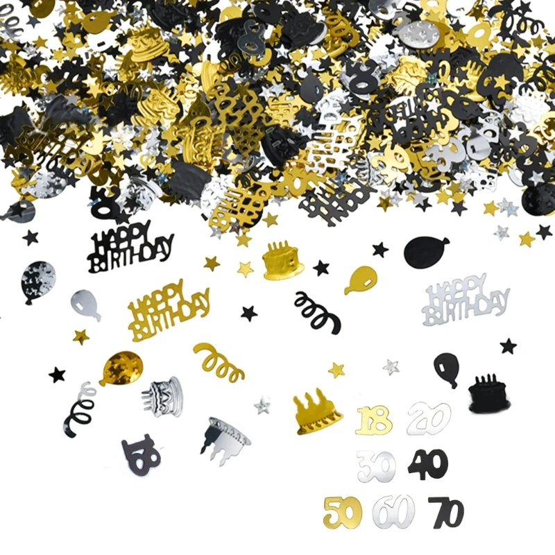 

C90D Gold Glitter Confettis Perfect for Birthday Celebrations for Wedding Birthday Graduation DIY Art Crafting