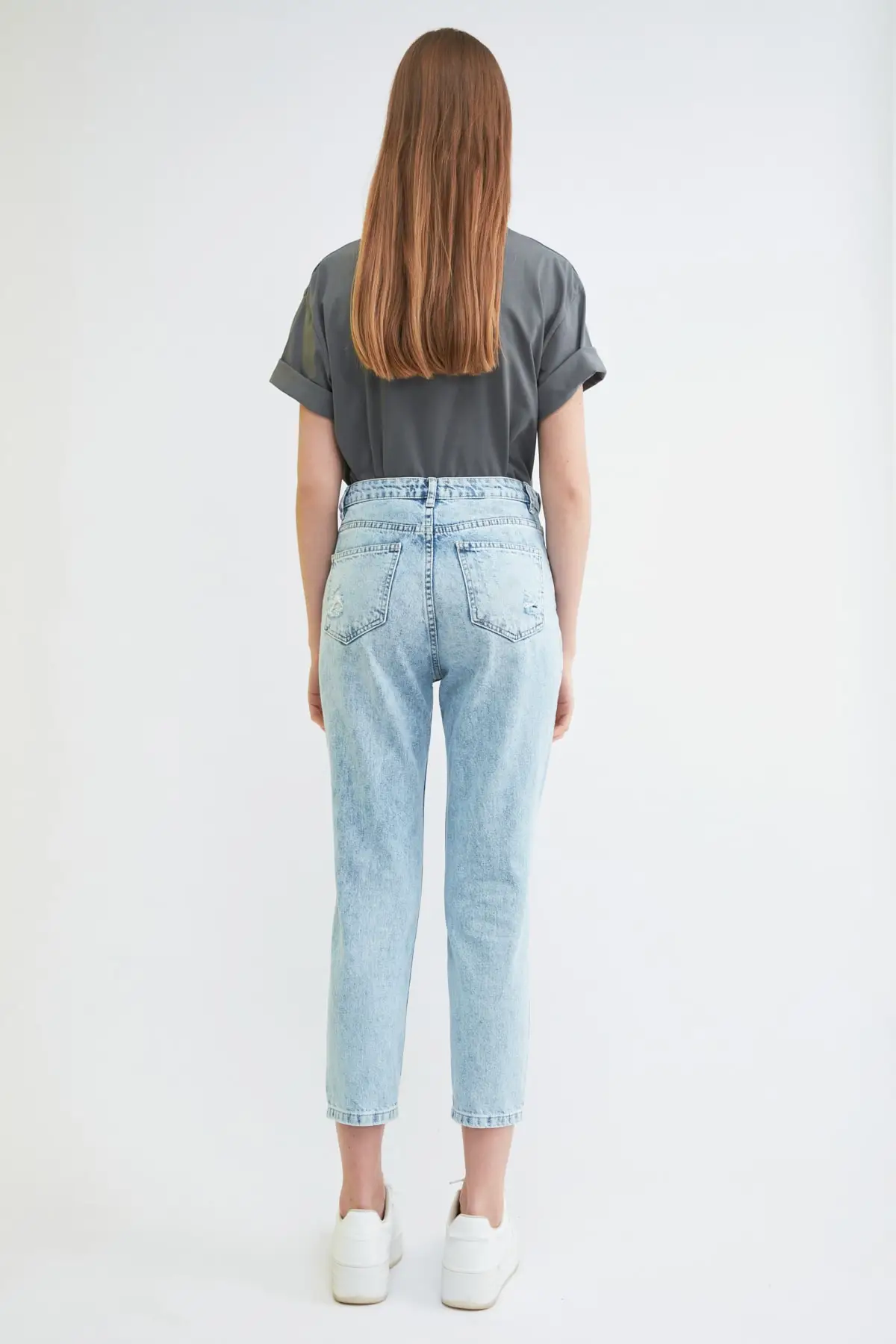 

High Waist Mom Jean for Women Fashionable Casual Femme Ripped Fit Jeans Outfit Streetwear New Trouser 2021 Summer Vaqueros Mujer