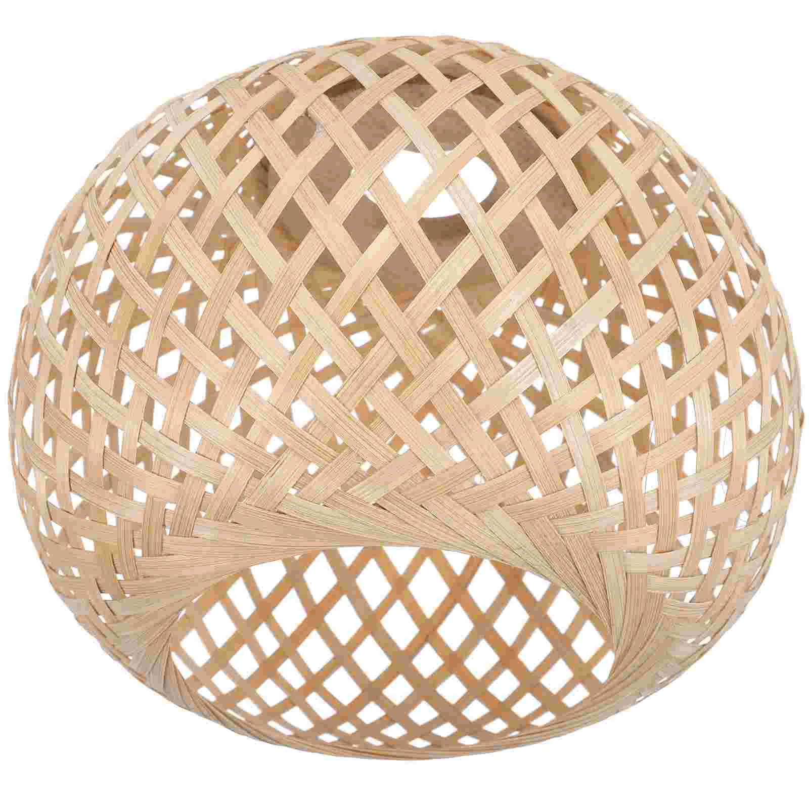 

Bamboo Lampshade Replacement Hanging Cover Pendant Shades Restaurant Ceiling Lights