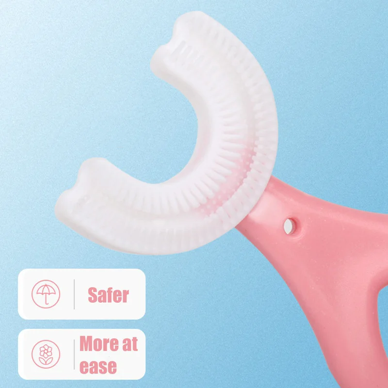 

360 градусов детская зубная щетка для детей силиконовая детская зубная щетка u-образная