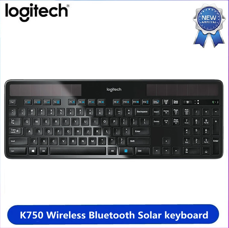 

Новая беспроводная клавиатура Logitech K750 с питанием от солнечной батареи, Bluetooth, 2,4 ГГц, клавиатура с питанием светильник для компьютера, офиса, ...