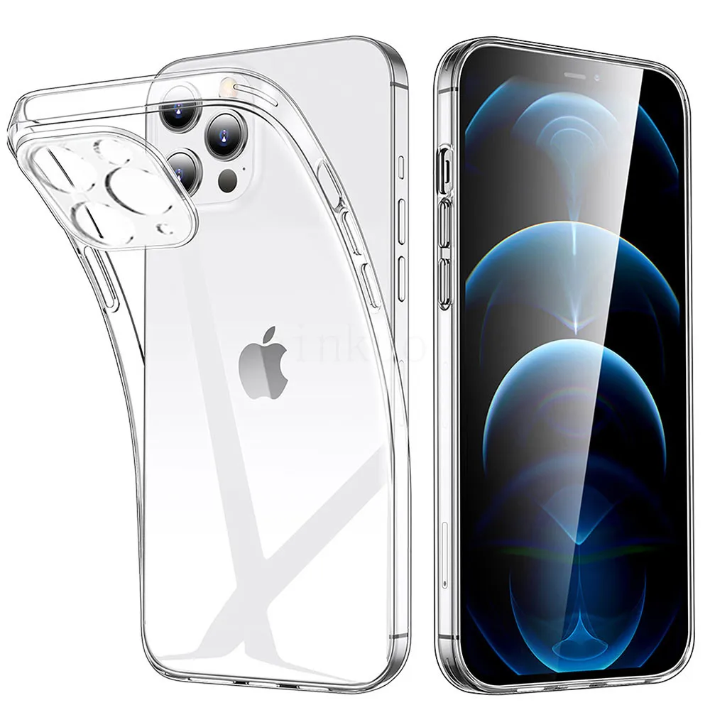 Прозрачный чехол для телефона iPhone 13 12 Pro Max Mini силиконовый мягкий 11 X XS XR 8 7 6 Plus 5 SE