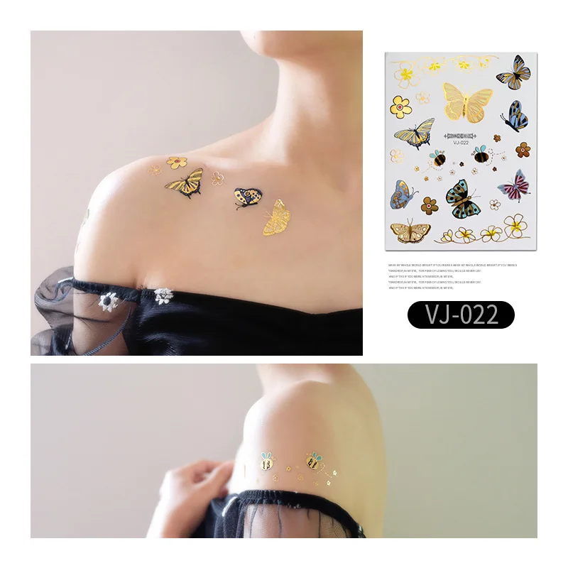 

Temporary Tattoo Stickers Waterproof Arm Clavicle Body Art Sticker Disposable butterfly tatouage temporaire For Women Kids Girl