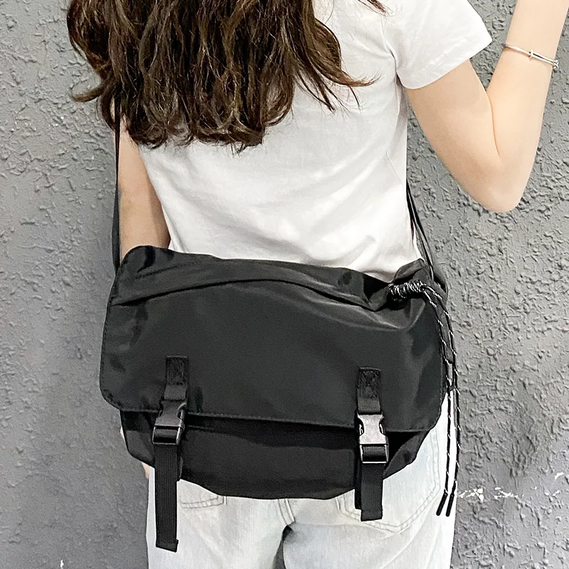 Female Oxford Waterproof Shoulder Bag Fashion Soft Shoulder Strap High Quality Solid Youth Multifunction Convenient Buckle Bag