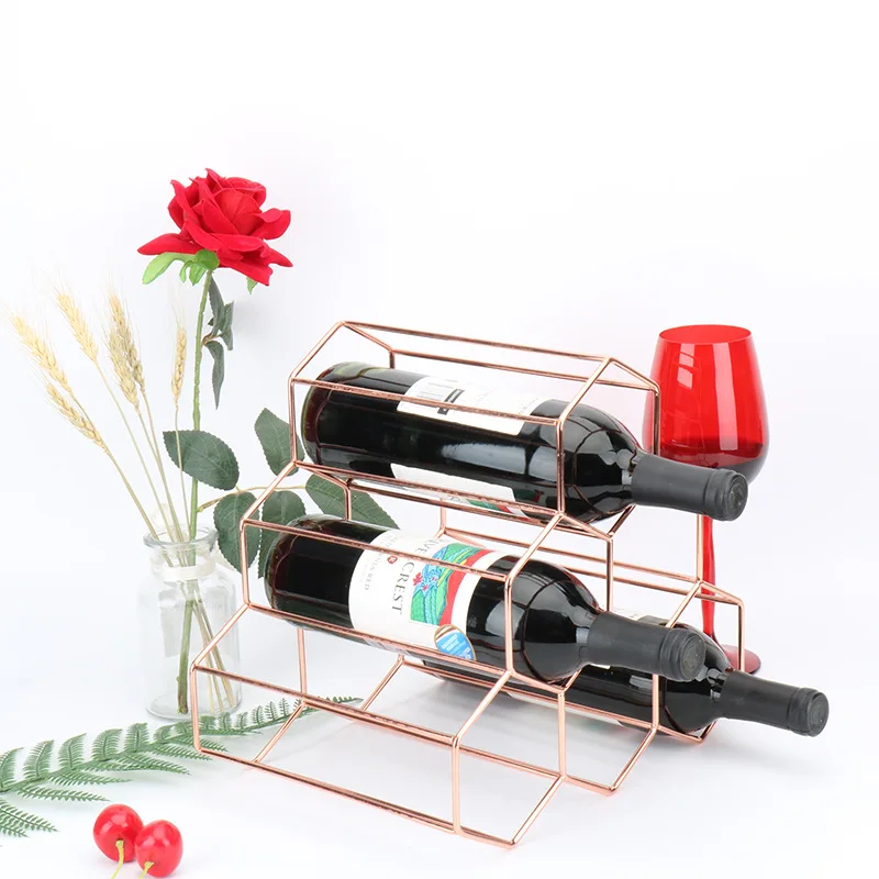 

Geometric Wine Rack Simple Household Grape Wine Rack Restaurant Living Room Bar Wine Holder Cabinet Metal Wine Display