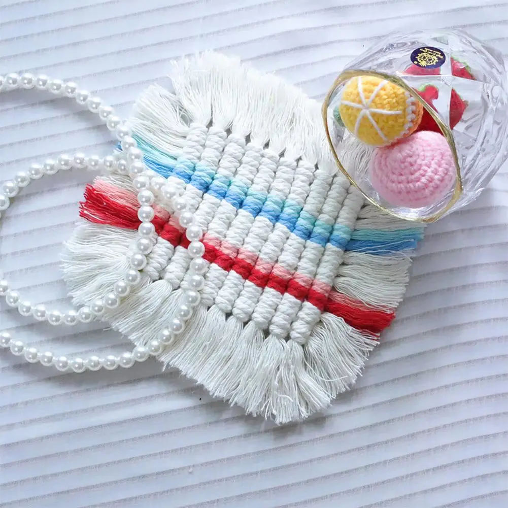 

Коврик для стола, привлекательный нескользящий портативный квадратный тканый коврик для чашек в стиле бохо для дома